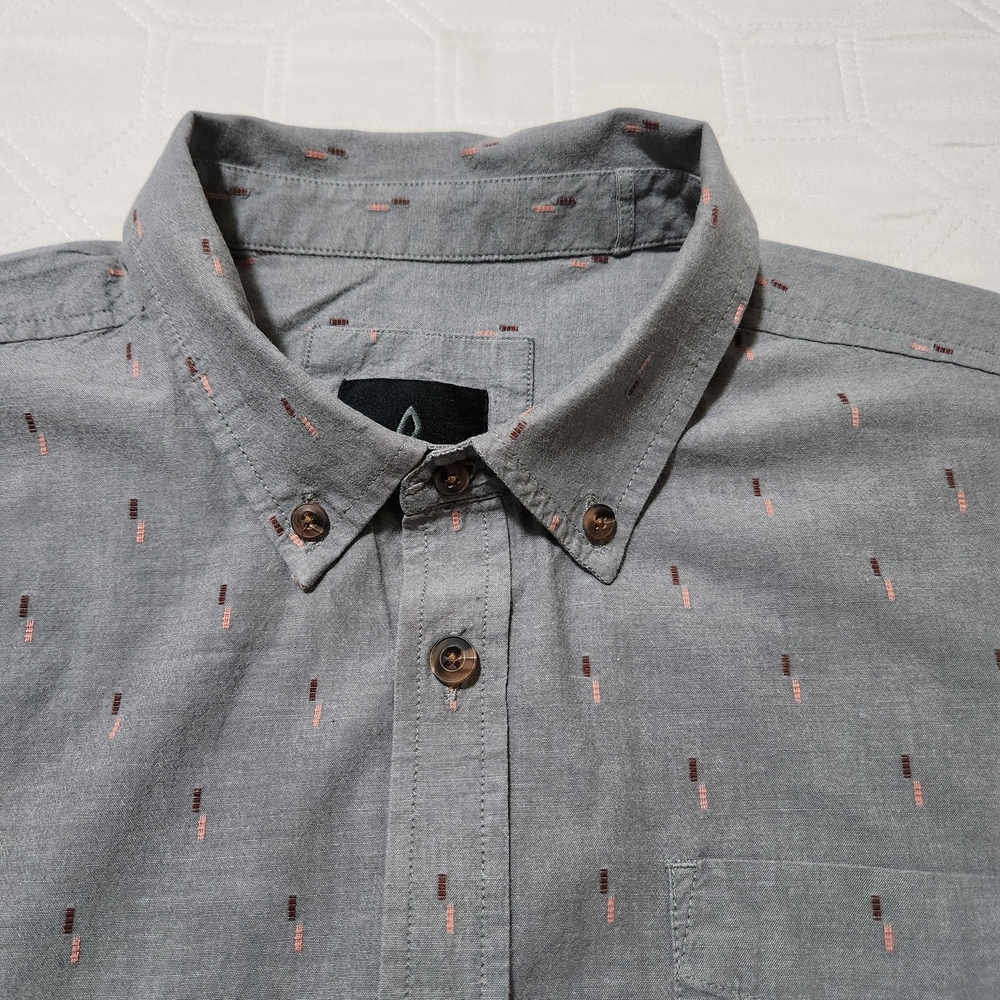 Prana Broderick Gray Button-Down Patterned Men's … - image 4